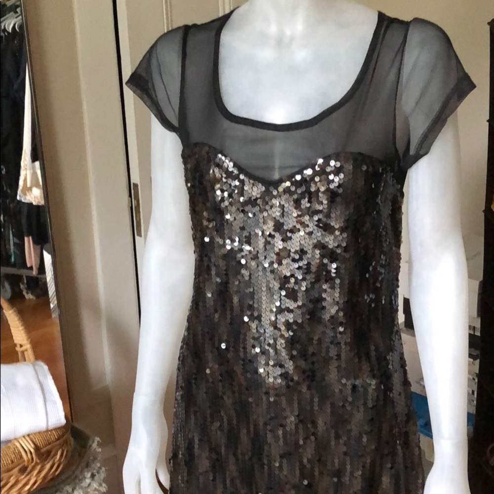 Black Sequence and sheer dress